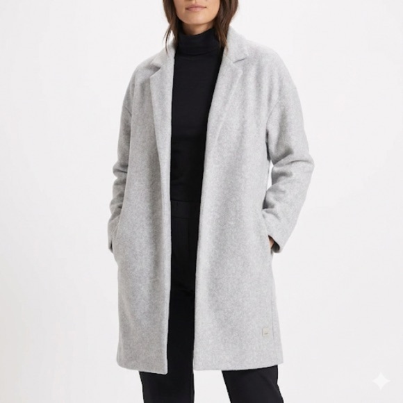 Vuori Jackets & Blazers - Vuori Restore Longline Open Front Coat Womens L Gray Athluxury